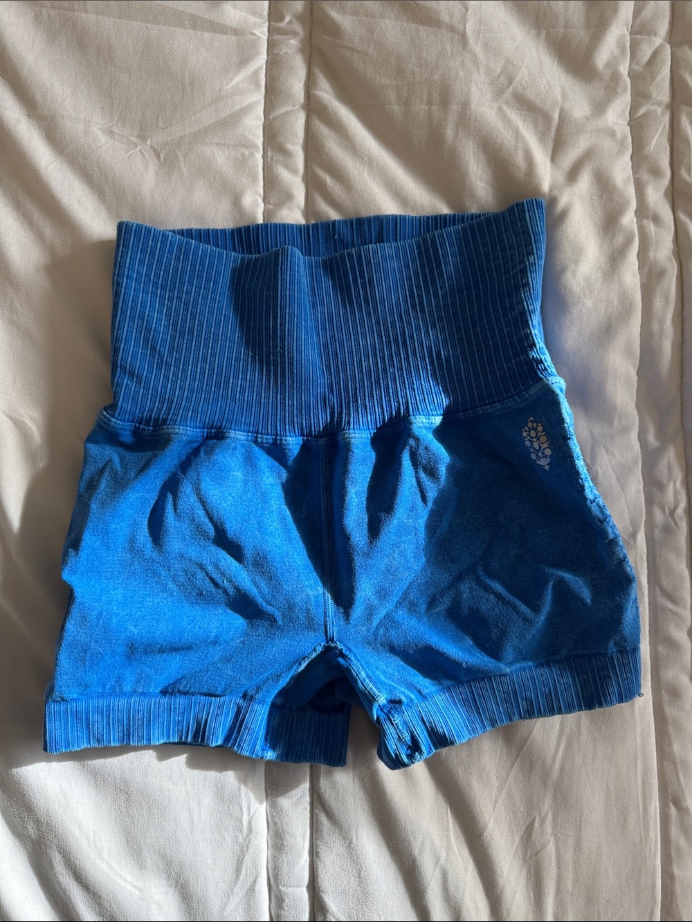Free People High-Waist Ribbed Blue Shorts size XS/S